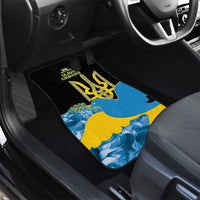 Ukraine Independence Day Car Mats Slava Ukraini Ukrainian Trident With Sunflowers - Wonder Print Shop