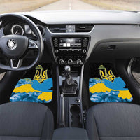 Ukraine Independence Day Car Mats Slava Ukraini Ukrainian Trident With Sunflowers - Wonder Print Shop