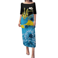 Ukraine Independence Day Family Matching Puletasi and Hawaiian Shirt Slava Ukraini Ukrainian Trident With Sunflowers - Wonder Print Shop