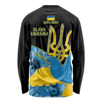 Ukraine Independence Day Long Sleeve Shirt Slava Ukraini Ukrainian Trident With Sunflowers - Wonder Print Shop