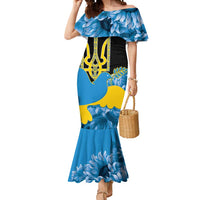 Ukraine Independence Day Mermaid Dress Slava Ukraini Ukrainian Trident With Sunflowers - Wonder Print Shop