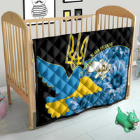 Ukraine Independence Day Quilt Slava Ukraini Ukrainian Trident With Sunflowers - Wonder Print Shop