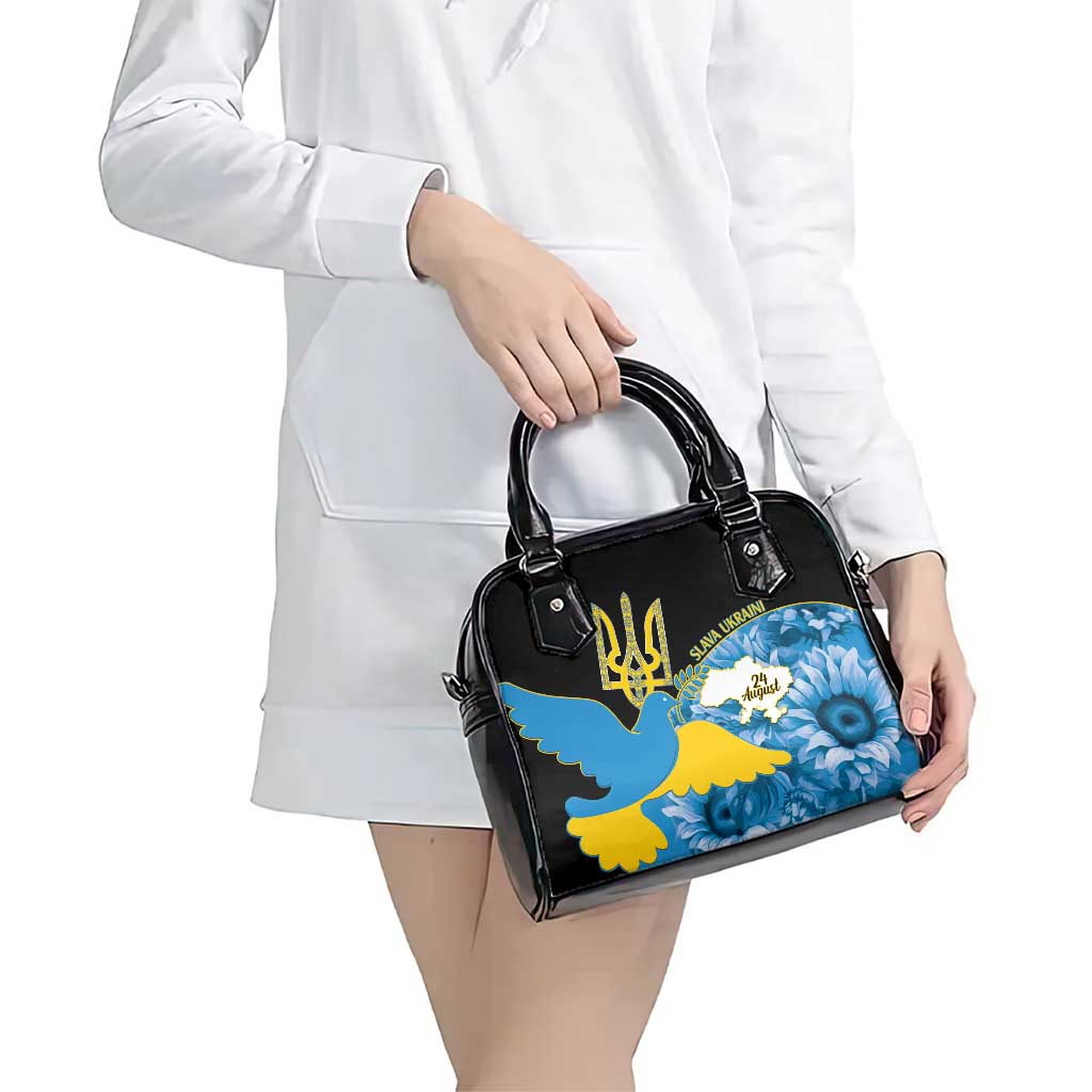 Ukraine Independence Day Shoulder Handbag Slava Ukraini Ukrainian Trident With Sunflowers