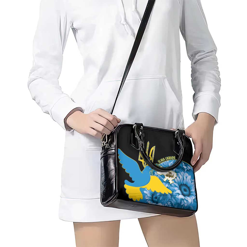 Ukraine Independence Day Shoulder Handbag Slava Ukraini Ukrainian Trident With Sunflowers