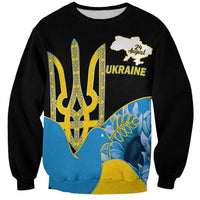 Ukraine Independence Day Sweatshirt Slava Ukraini Ukrainian Trident With Sunflowers - Wonder Print Shop