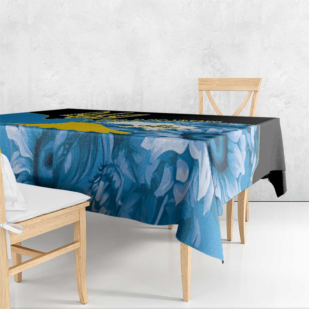 Ukraine Independence Day Tablecloth Slava Ukraini Ukrainian Trident With Sunflowers - Wonder Print Shop