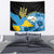 Ukraine Independence Day Tapestry Slava Ukraini Ukrainian Trident With Sunflowers - Wonder Print Shop