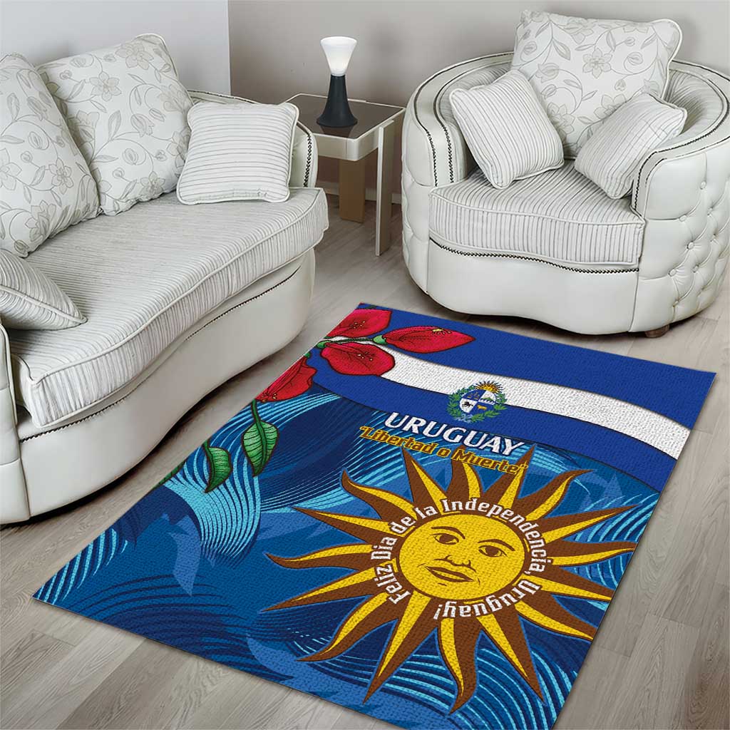 Uruguay Independence Day Area Rug 25 De Agosto Coat Of Arms With Ceibo - Wonder Print Shop
