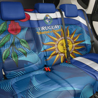 Uruguay Independence Day Back Car Seat Cover 25 De Agosto Coat Of Arms With Ceibo - Wonder Print Shop