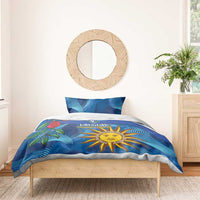 Uruguay Independence Day Bedding Set 25 De Agosto Coat Of Arms With Ceibo - Wonder Print Shop