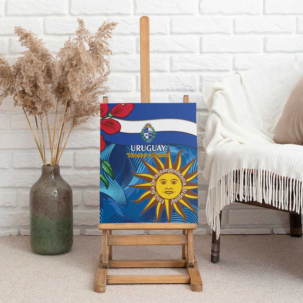 Uruguay Independence Day Canvas Wall Art 25 De Agosto Coat Of Arms With Ceibo - Wonder Print Shop