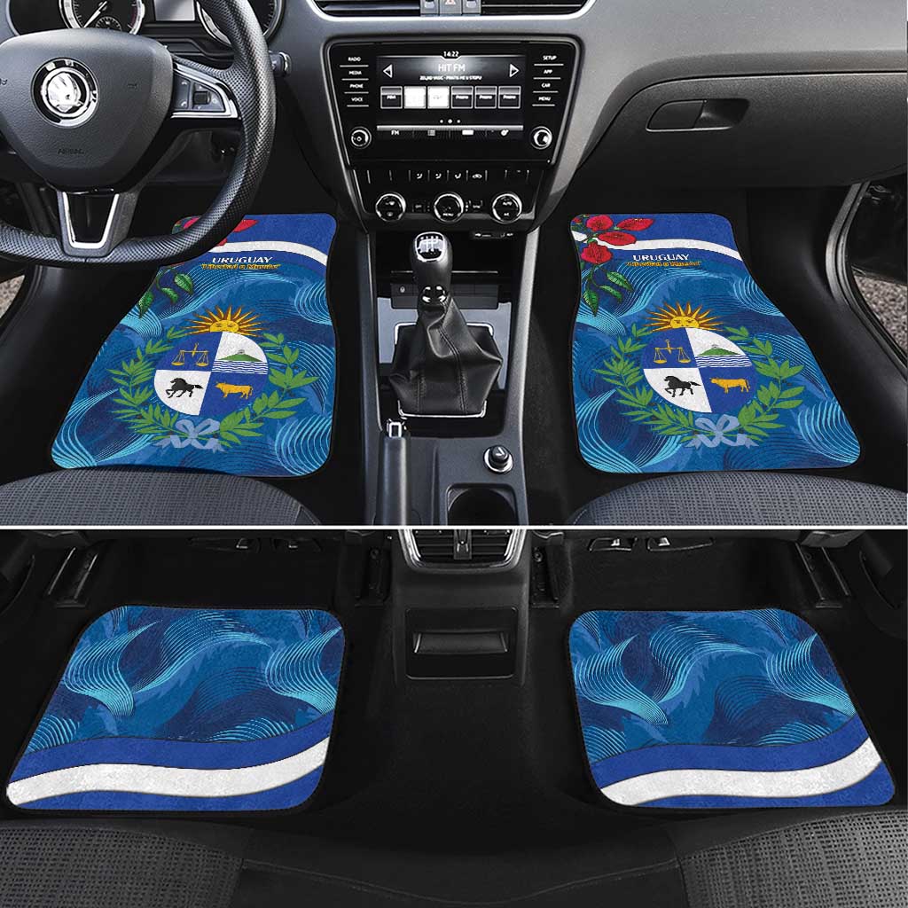 Uruguay Independence Day Car Mats 25 De Agosto Coat Of Arms With Ceibo - Wonder Print Shop
