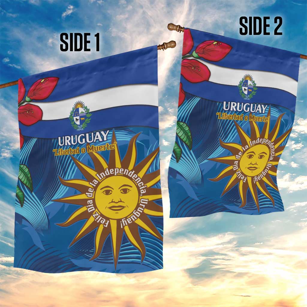 Uruguay Independence Day Garden Flag 25 De Agosto Coat Of Arms With Ceibo - Wonder Print Shop