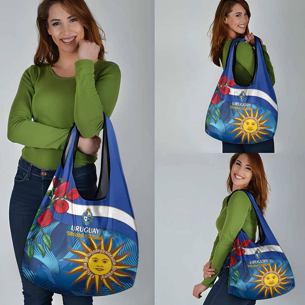 Uruguay Independence Day Grocery Bag 25 De Agosto Coat Of Arms With Ceibo