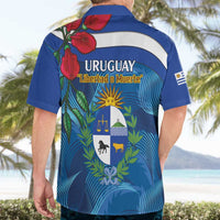 Uruguay Independence Day Hawaiian Shirt 25 De Agosto Coat Of Arms With Ceibo - Wonder Print Shop