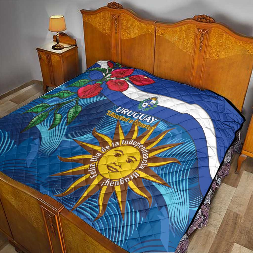 Uruguay Independence Day Quilt 25 De Agosto Coat Of Arms With Ceibo - Wonder Print Shop