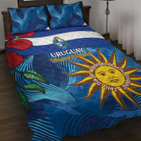 Uruguay Independence Day Quilt Bed Set 25 De Agosto Coat Of Arms With Ceibo - Wonder Print Shop