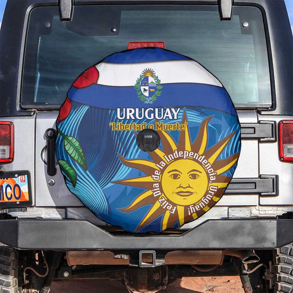 Uruguay Independence Day Spare Tire Cover 25 De Agosto Coat Of Arms With Ceibo - Wonder Print Shop