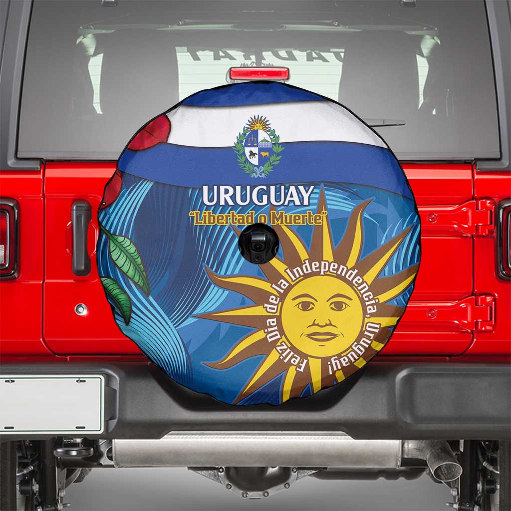 Uruguay Independence Day Spare Tire Cover 25 De Agosto Coat Of Arms With Ceibo - Wonder Print Shop
