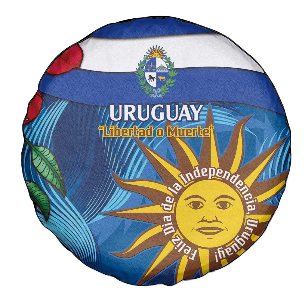 Uruguay Independence Day Spare Tire Cover 25 De Agosto Coat Of Arms With Ceibo - Wonder Print Shop