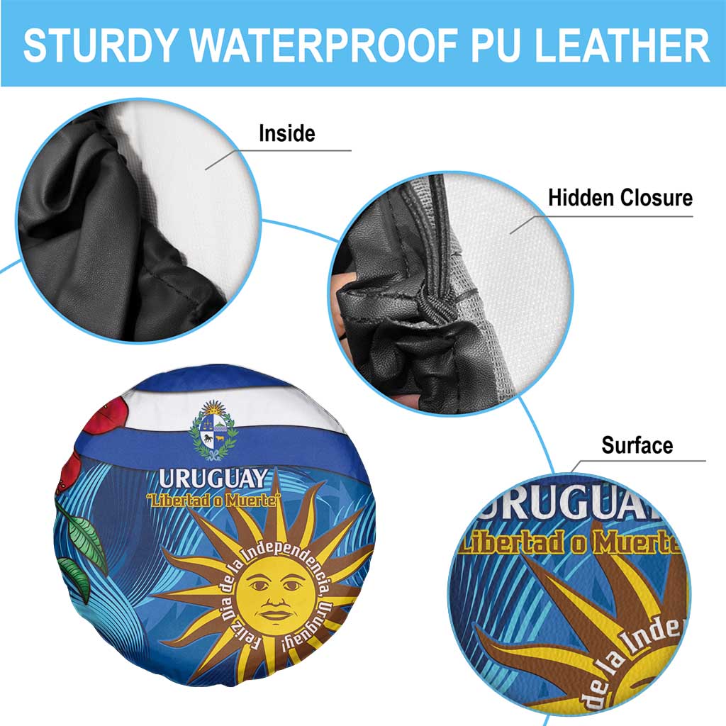 Uruguay Independence Day Spare Tire Cover 25 De Agosto Coat Of Arms With Ceibo - Wonder Print Shop