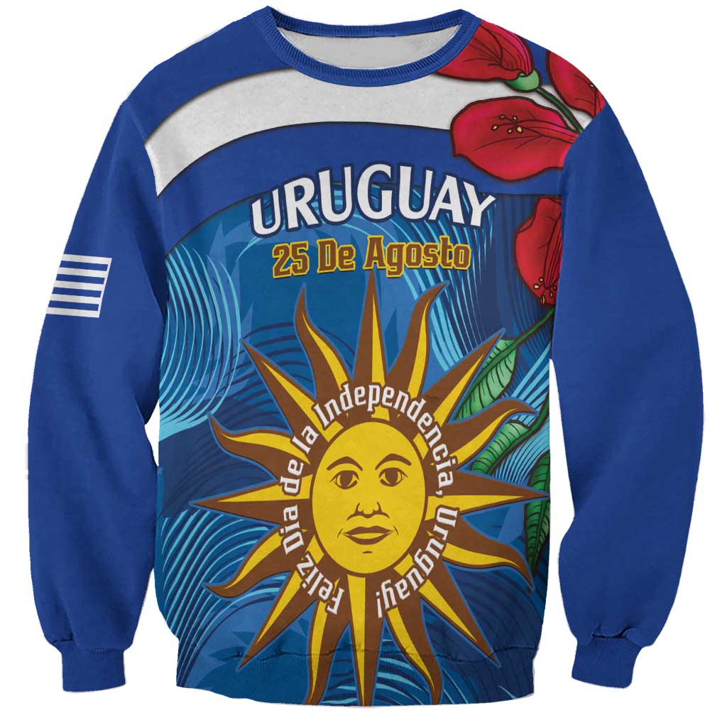 Uruguay Independence Day Sweatshirt 25 De Agosto Coat Of Arms With Ceibo - Wonder Print Shop