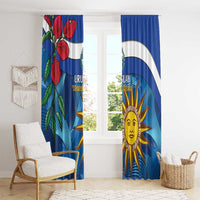 Uruguay Independence Day Window Curtain 25 De Agosto Coat Of Arms With Ceibo - Wonder Print Shop