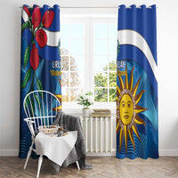 Uruguay Independence Day Window Curtain 25 De Agosto Coat Of Arms With Ceibo - Wonder Print Shop