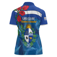 Uruguay Independence Day Women Polo Shirt 25 De Agosto Coat Of Arms With Ceibo - Wonder Print Shop
