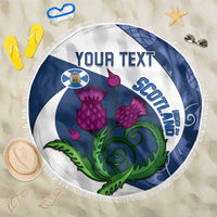 Custom Scotland Rugby Beach Blanket 2024 Go Champions Scottish Thistles - Wonder Print Shop
