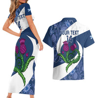 Custom Scotland Rugby Couples Matching Short Sleeve Bodycon Dress and Hawaiian Shirt 2024 Go Champions Scottish Thistles - Wonder Print Shop