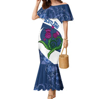 Custom Scotland Rugby Family Matching Mermaid Dress and Hawaiian Shirt 2024 Go Champions Scottish Thistles - Wonder Print Shop