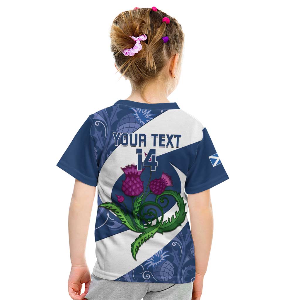 Custom Scotland Rugby Kid T Shirt 2024 Go Champions Scottish Thistles - Wonder Print Shop