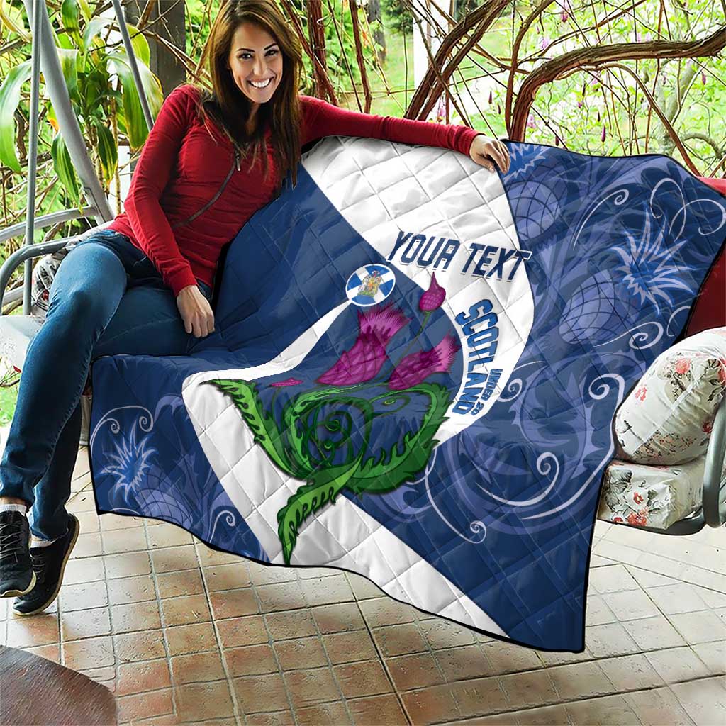 Custom Scotland Rugby Quilt 2024 Go Champions Scottish Thistles - Wonder Print Shop