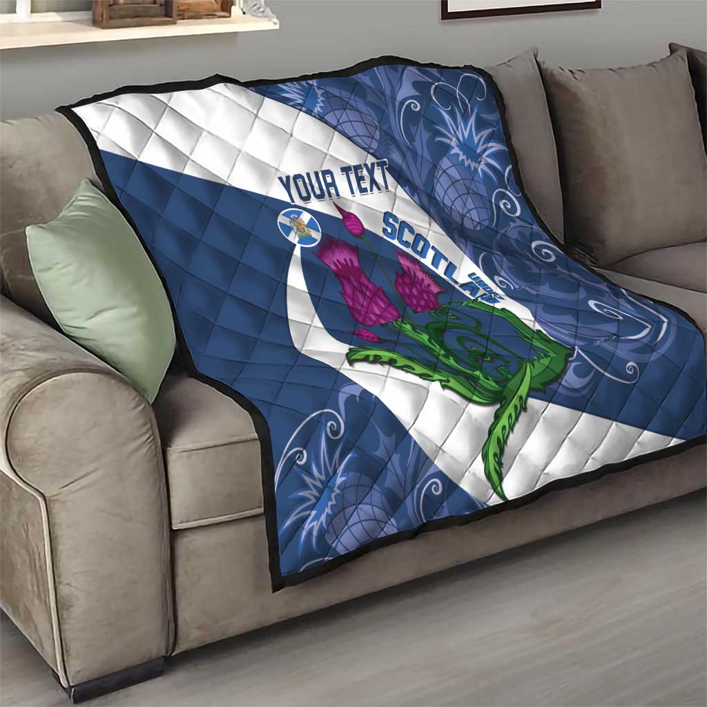 Custom Scotland Rugby Quilt 2024 Go Champions Scottish Thistles - Wonder Print Shop