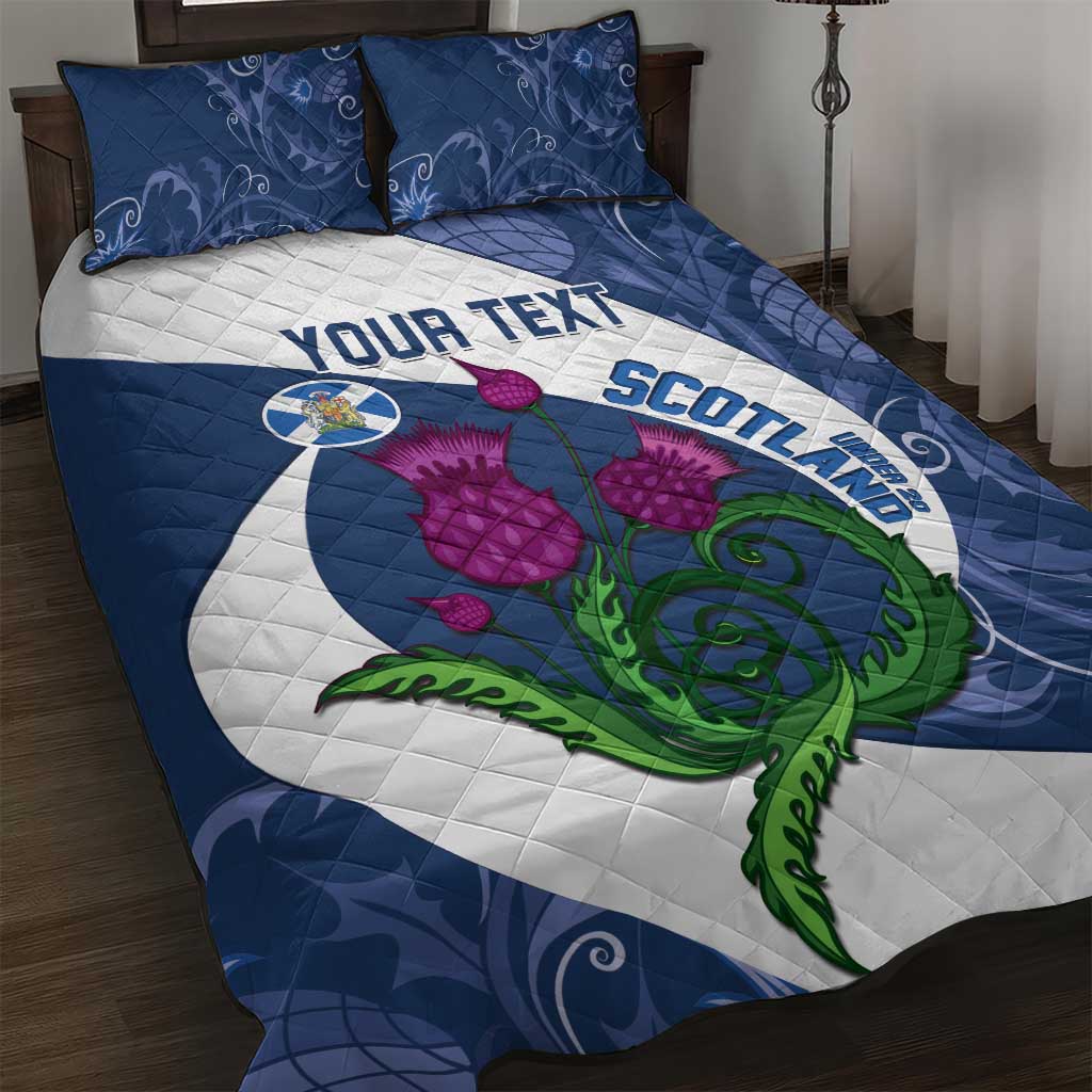 Custom Scotland Rugby Quilt Bed Set 2024 Go Champions Scottish Thistles - Wonder Print Shop