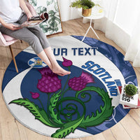 Custom Scotland Rugby Round Carpet 2024 Go Champions Scottish Thistles
