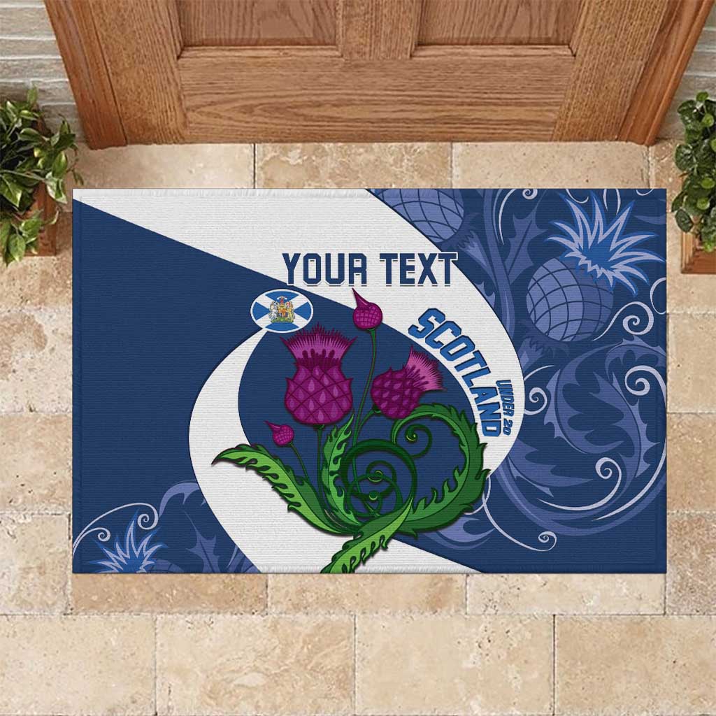 Custom Scotland Rugby Rubber Doormat 2024 Go Champions Scottish Thistles - Wonder Print Shop