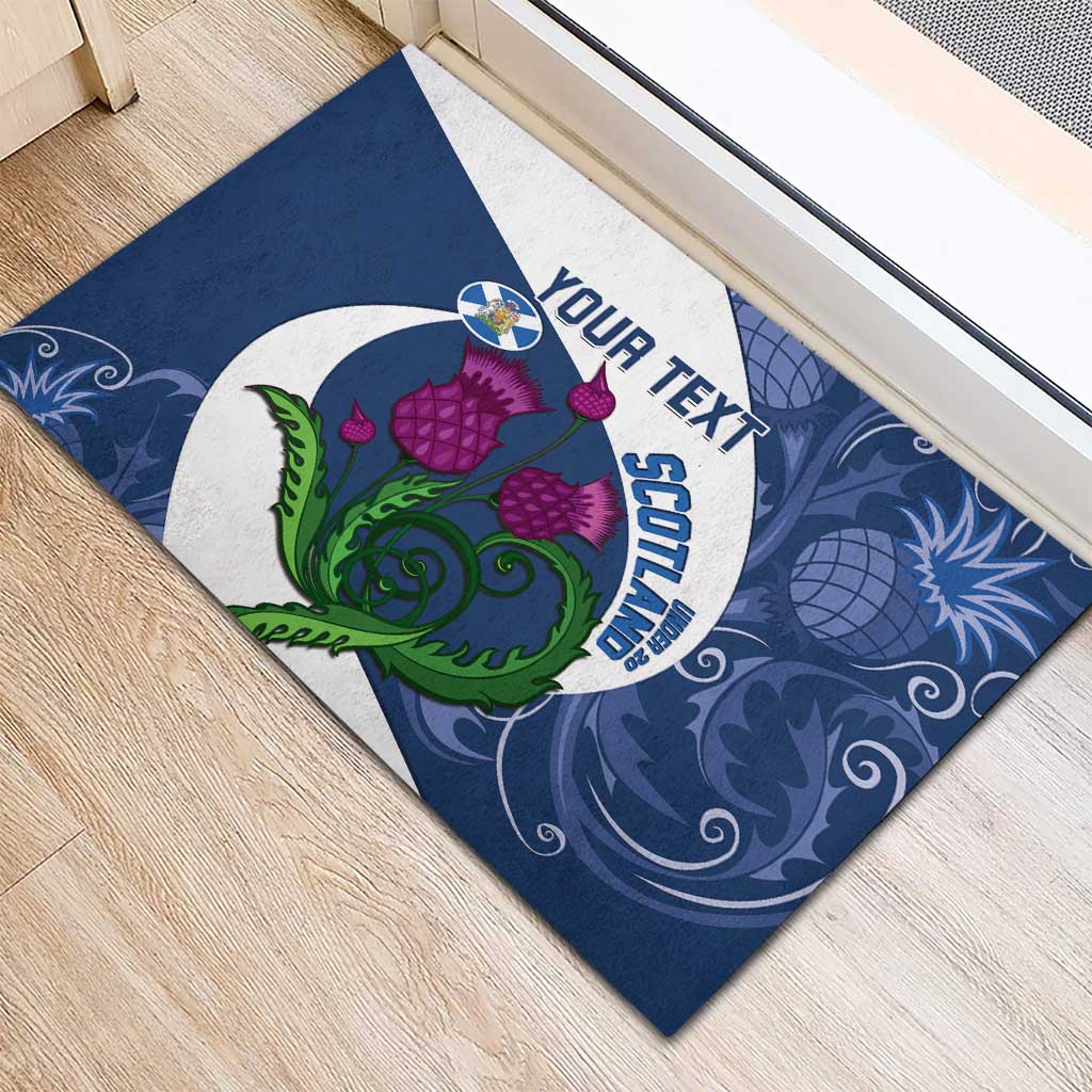 Custom Scotland Rugby Rubber Doormat 2024 Go Champions Scottish Thistles - Wonder Print Shop