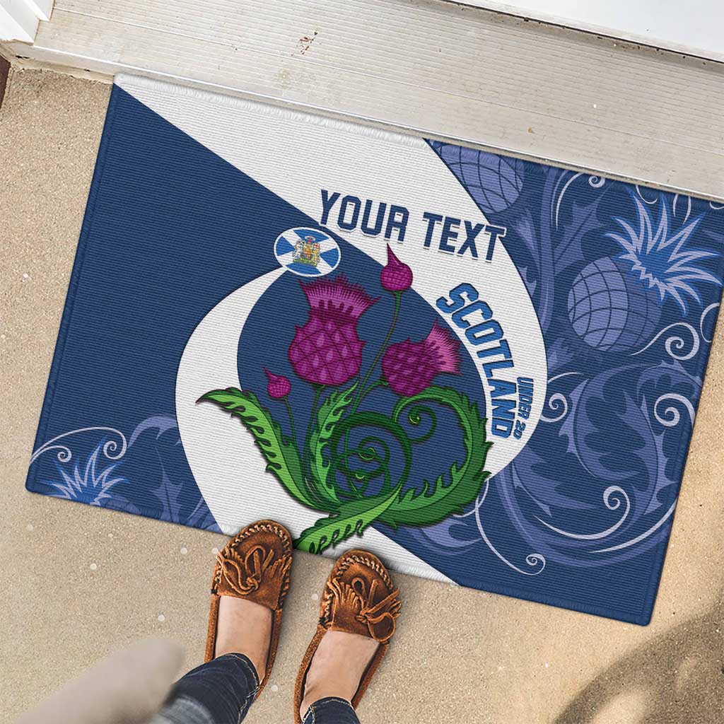 Custom Scotland Rugby Rubber Doormat 2024 Go Champions Scottish Thistles - Wonder Print Shop