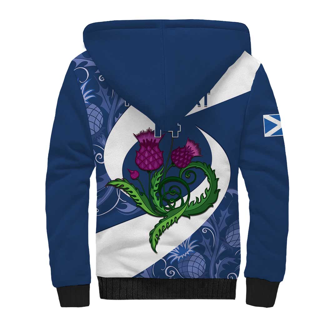 Custom Scotland Rugby Sherpa Hoodie 2024 Go Champions Scottish Thistles - Wonder Print Shop