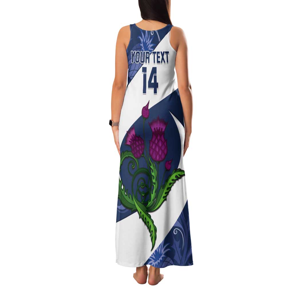 Custom Scotland Rugby Tank Maxi Dress 2024 Go Champions Scottish Thistles - Wonder Print Shop