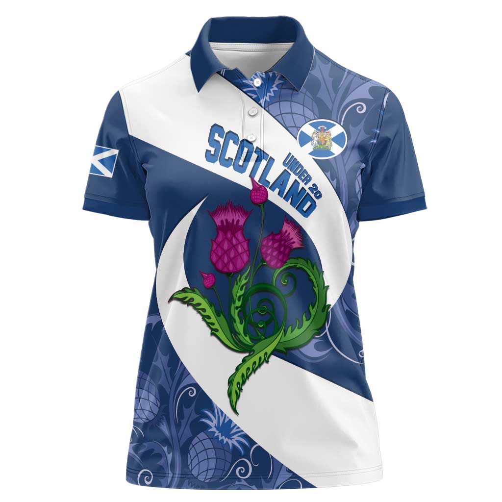Custom Scotland Rugby Women Polo Shirt 2024 Go Champions Scottish Thistles - Wonder Print Shop