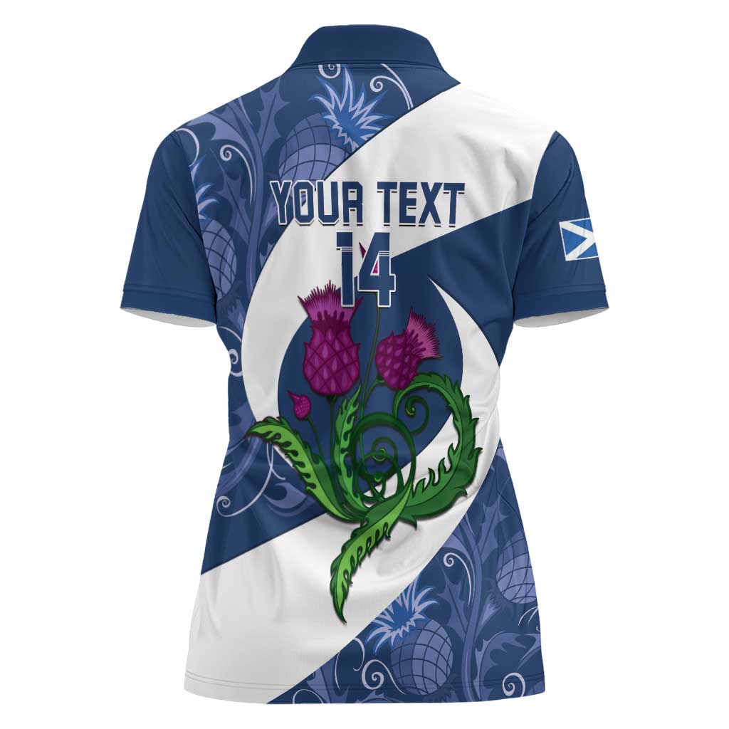 Custom Scotland Rugby Women Polo Shirt 2024 Go Champions Scottish Thistles - Wonder Print Shop