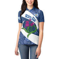 Custom Scotland Rugby Women Polo Shirt 2024 Go Champions Scottish Thistles - Wonder Print Shop