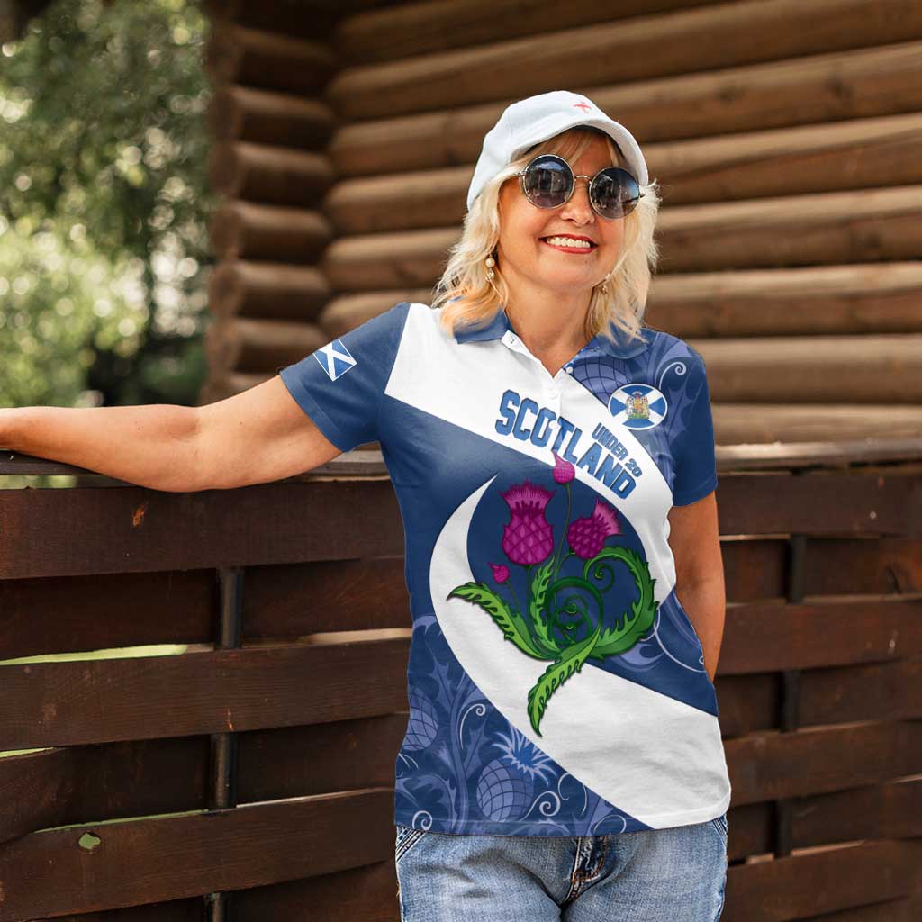 Custom Scotland Rugby Women Polo Shirt 2024 Go Champions Scottish Thistles - Wonder Print Shop