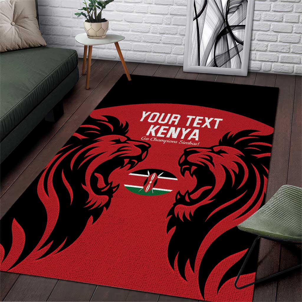 Custom Kenya Rugby Area Rug 2024 Go Champions Simbas - Red - Wonder Print Shop