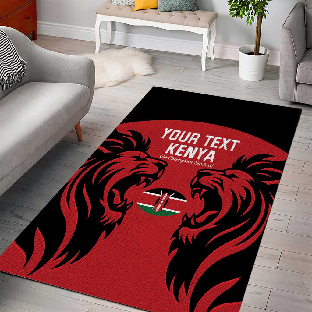 Custom Kenya Rugby Area Rug 2024 Go Champions Simbas - Red - Wonder Print Shop