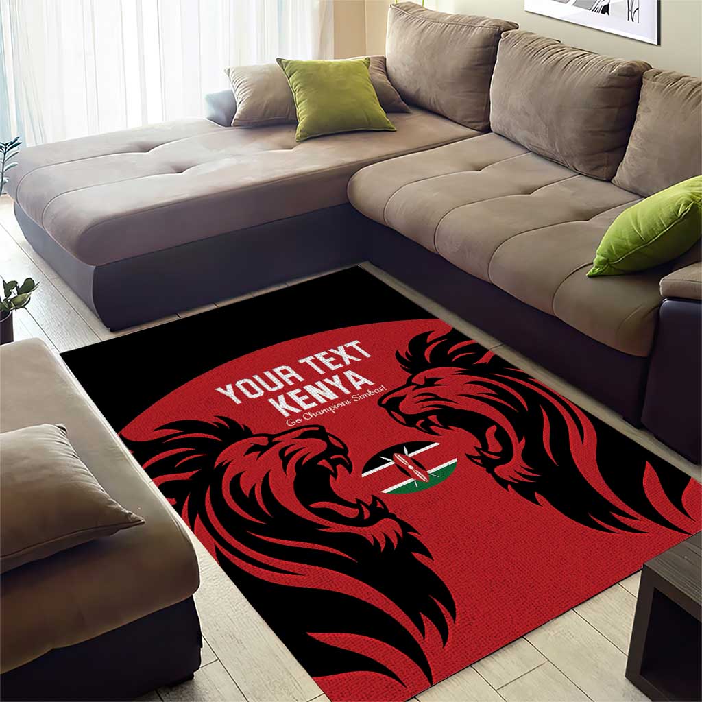 Custom Kenya Rugby Area Rug 2024 Go Champions Simbas - Red - Wonder Print Shop