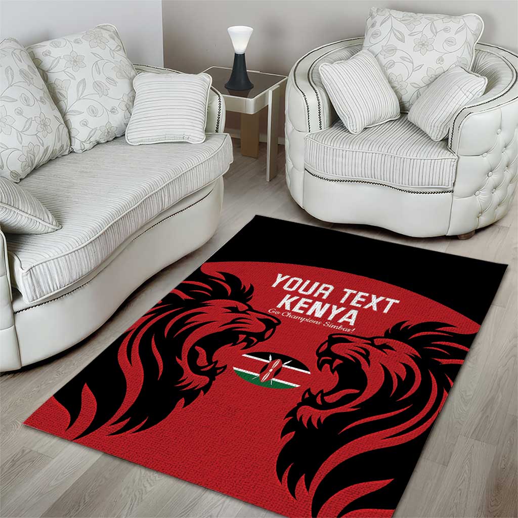 Custom Kenya Rugby Area Rug 2024 Go Champions Simbas - Red - Wonder Print Shop